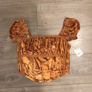 NWT Free People Velvet Corset Top